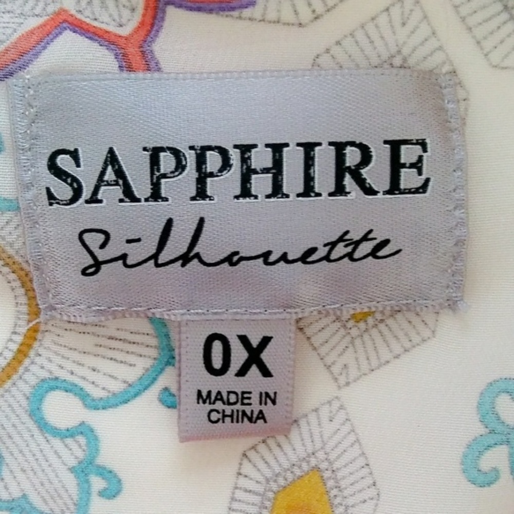 🌟HOST PICK🌟 🦋NWOT SAPPHIRE SILHOU Multicolor Blouse - Picture 3 of 8